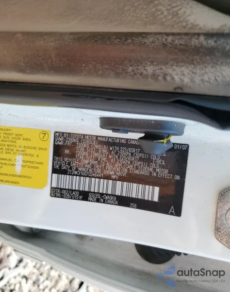 2007 Lexus Rx 350 from USA, damaged, VIN 2T2HK31U07C046441